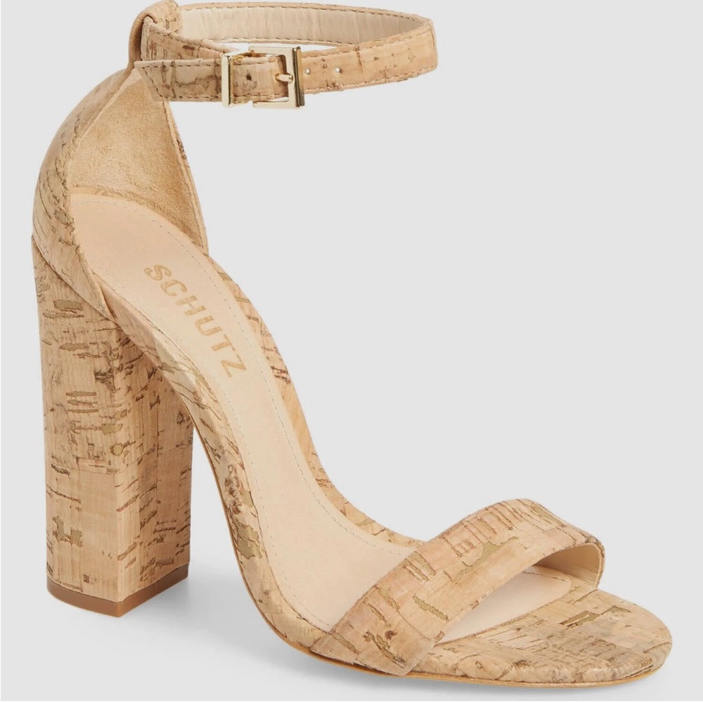 Schutz women’s beige enida open toe sandals